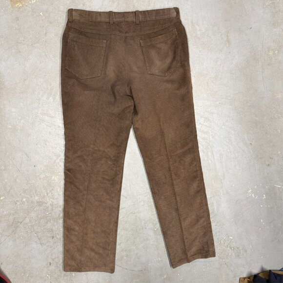 Harry Rosen Corduroy Pants Soft Trousers Brown Made in Canada 34x32 - Picture 8 of 11
